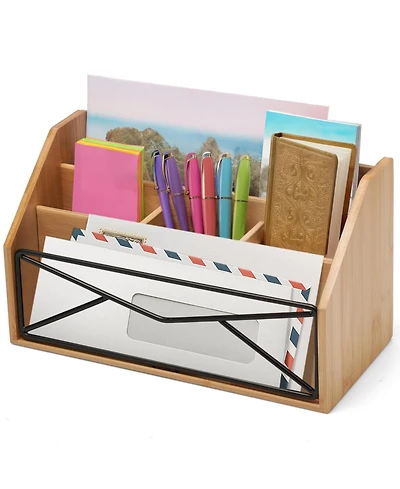 Danrong Ready to Use Desktop Mail File Organizer for Home Office Countertops