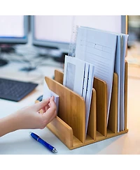 Danrong Desktop Mail Organizer Adjustable 5 Slot File Holder For Office Home Desk