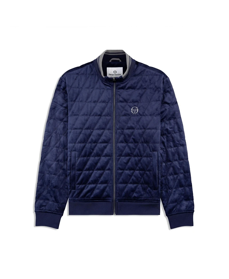 Sergio Tacchini Men's Redi Quilted Velour Bomber Jacket