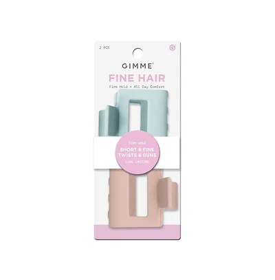Gimme Beauty Fine Hair Short Twists and Buns Mini Claws for Fine and Thin Hair Designer Non-Slip Accessory 2 Pack