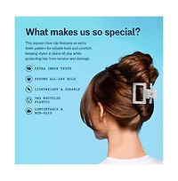 Gimme Beauty Square Extra Grip Claw Clip Double Teeth Accessory Set Perfect for Medium Hair 2 Pack