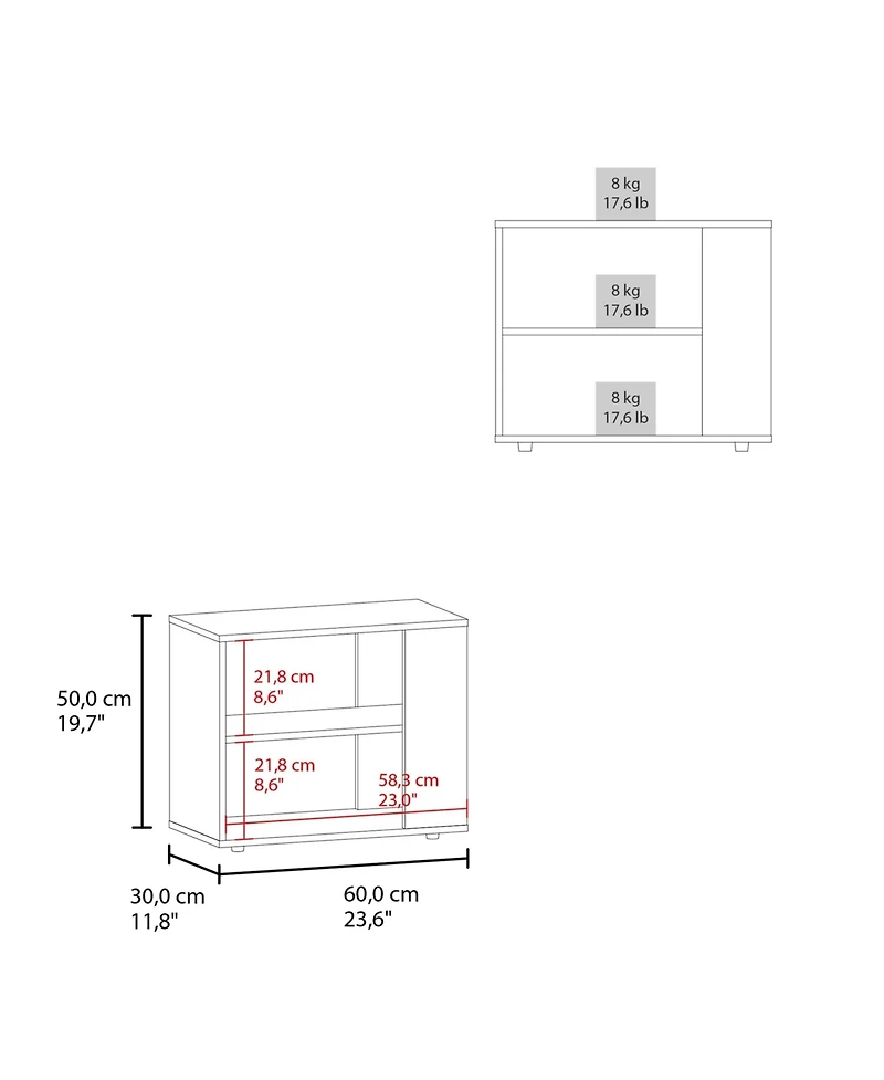 Fm Furniture Rio Verde Side Table Melamine with Open Storage
