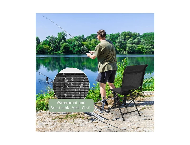 Boyel Living All weather Outdoor Foldable 360 Degree Swivel Chair with Iron Frame