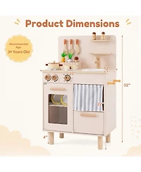 Gymax Toddler Wooden 10-Piece Kitchen Playset, Ages 3+