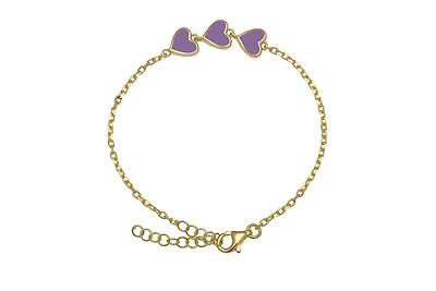 Lily Nily Girls Multi Hearts Chain Link Bracelet in 14K