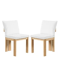 Flynama Set of 2 Boucle Dining Chairs with Rubber Wood Frame, Indoor Kitchen and Dining Room Chairs
