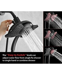 Cyqbd 1.8 Gpm Shower Head Handheld 2 1 Rainfall 9 Modes