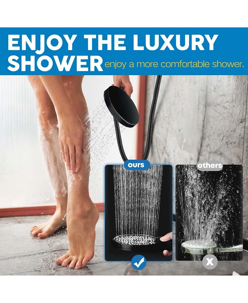 Cyqbd 8" Shower Head Rain Handheld Spray Extension Arm Flow Regulator