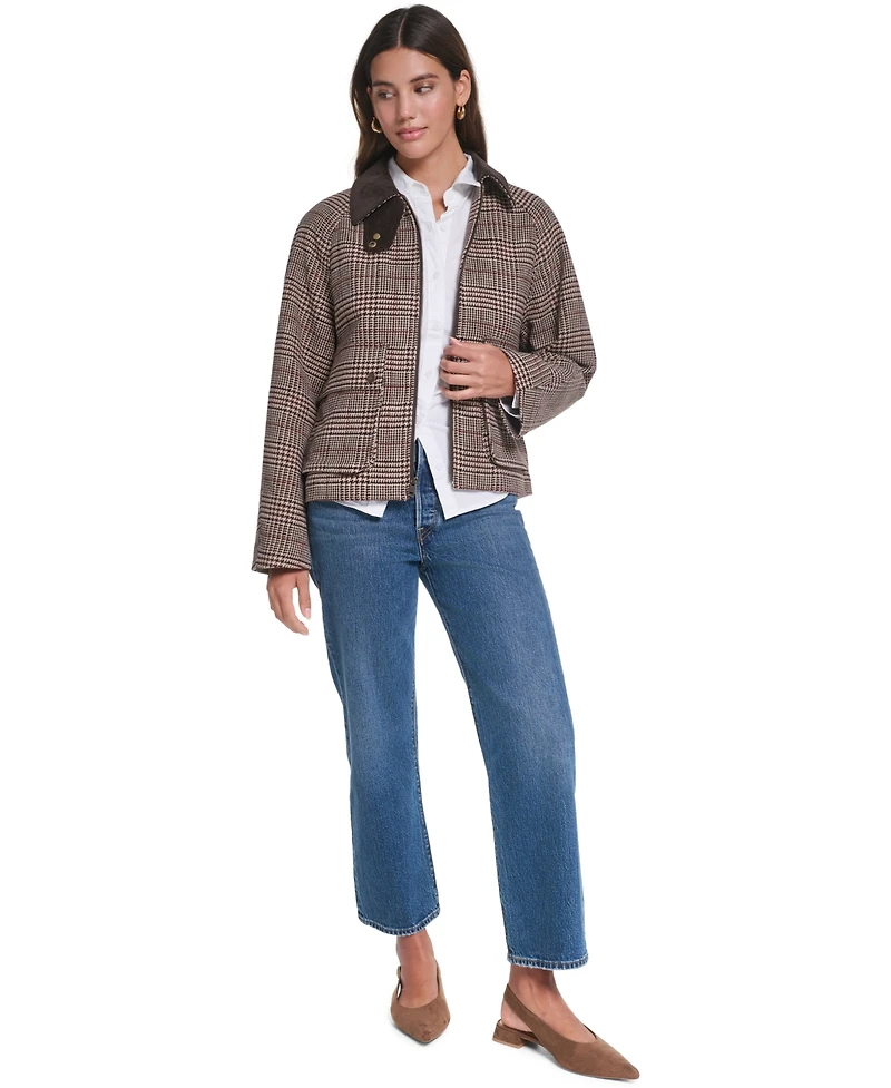 Levi's Women's Plaid Wool-Blend Zip-Front Jacket