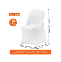 Slickblue 50 Pack Spandex Folding Chair Covers for Wedding and Events