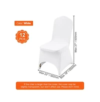 Slickblue 12 Pack Spandex Folding Chair Covers for Wedding Events