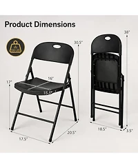 Sugift Set of 6 Foldable Plastic Chairs with Ergonomic Backrest