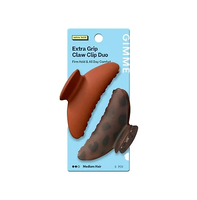 Gimme Beauty Fashion Extra Grip Claw Clip Duo Firm Hold and All Day Comfort for Medium Hair Non-Slip Accessory Set 2 Pack