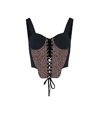 Pcfg Women's Leopard-Print Corset Crop Top