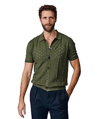 Aubin Men's Manor Textured Button Through Polo