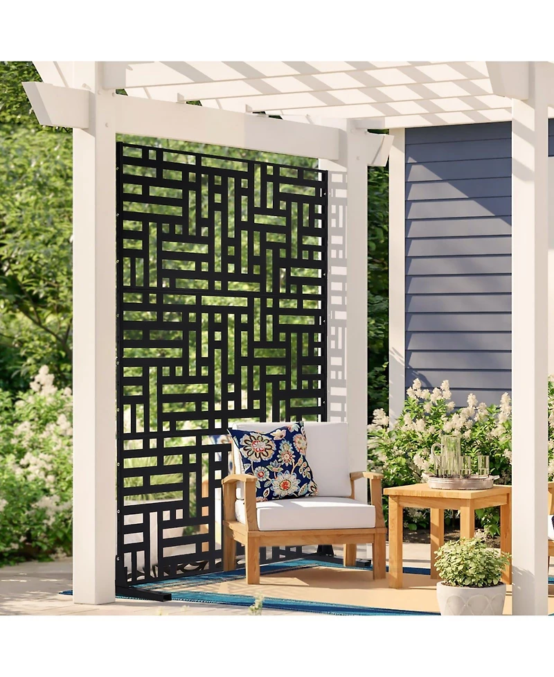 Slickblue 3 Panel Freestanding Privacy Screen for Indoor Outdoor Spaces
