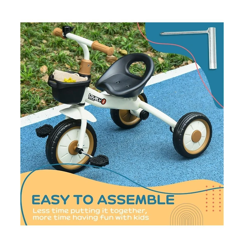 Sevorley 3-Wheel Tricycle with Adjustable Seat and Safety Belt, Ages 2-5