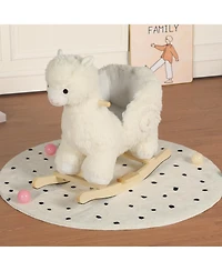 Sevorley Plush Alpaca Rocking Ride-On Toy With Sound, Ages 1-3