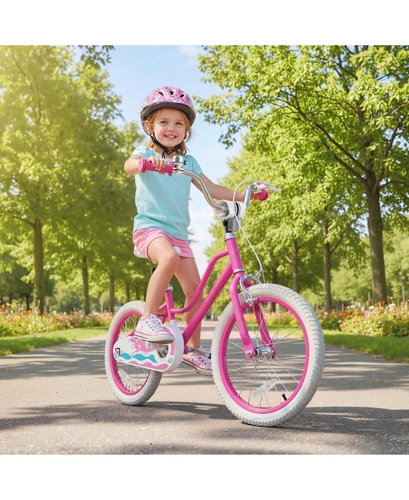 Hongge 18-Inch Kids' Bike with Training Wheels and Dual Brakes, Ages 4-8