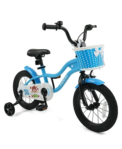 Hongge 14-Inch Kids Bike with Detachable Training Wheels and Dual Brakes, Ages 3-5