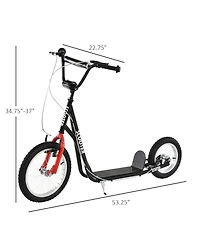 Sevorley Adjustable Handlebar Kick Scooter with All-Terrain Tires and Non-Slip Deck, Ages 3+