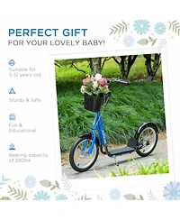 Sevorley All-Terrain Adjustable Handlebar Kids Kick Scooter, Ages 5-12