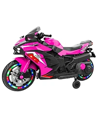 Sevorley 12V Kids Electric Ride-On Motorcycle with Music, Training Wheels, Rechargeable, Ages 3-6