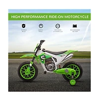 Sevorley 12V Kids Electric Ride-On Motorcycle with Rechargeable Drive and Training Wheels, Ages 3-5