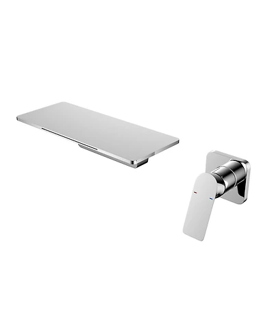 Thirtypeachy Wall-Mount Waterfall Bathroom Sink Faucet, Single Handle Brass Mixer Tap