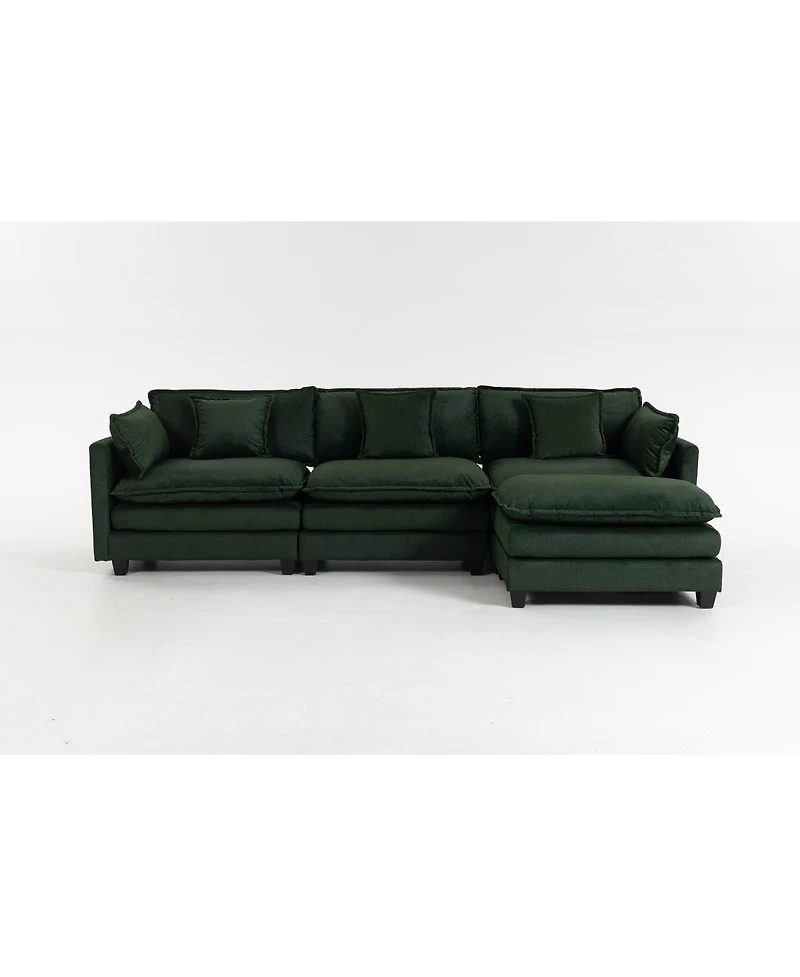 Streamdale Furniture Modern 3-Seat Sectional Sofa with Ottoman and Chaise Lounge