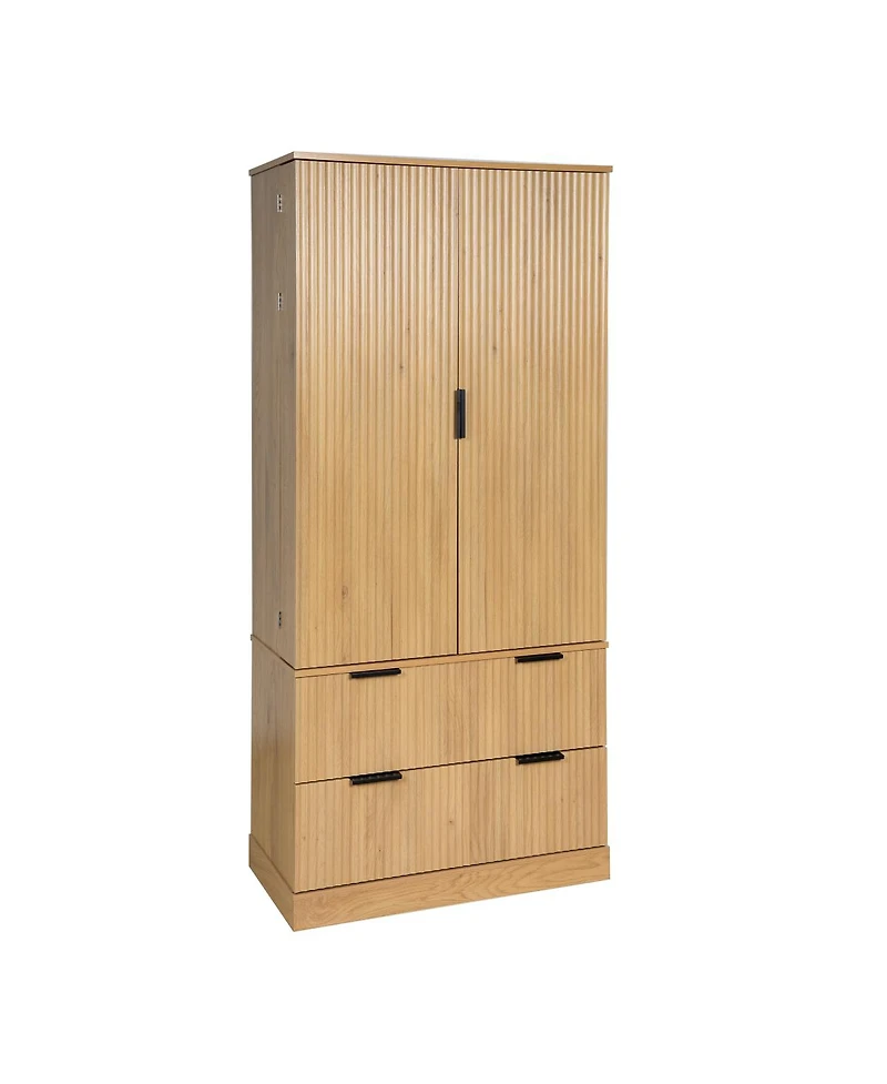 Streamdale Furniture 72" Modern Fluted Kitchen Pantry Cabinet with Spice Rack