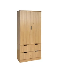 Streamdale Furniture 72" Modern Fluted Kitchen Pantry Cabinet with Spice Rack