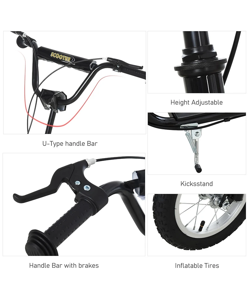 Sevorley Kids Kick Scooter with Adjustable Handlebar, All-Terrain Tires and Non-Slip Deck, Ages 3+