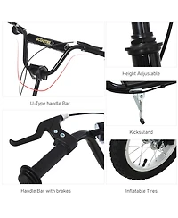 Sevorley Kids Kick Scooter with Adjustable Handlebar, All-Terrain Tires and Non-Slip Deck, Ages 3+