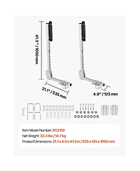 Sugift 2Pieces Boat Trailer Guides 27.6-41.3 in Height Adjustable with Smooth Rollers for Over 16 in Boats
