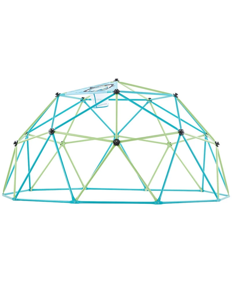 Slickblue 10 Ft Metal Geometric Kids' Climbing Dome with Octopus Net and 2 Basketballs, 1000 lbs Capacity, Ages 3-10