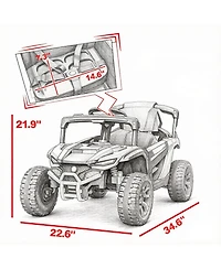 Sevorley 12V Kids Electric Utv Ride-On Truck with Parental Remote Control and Led Lights, Ages 3-5