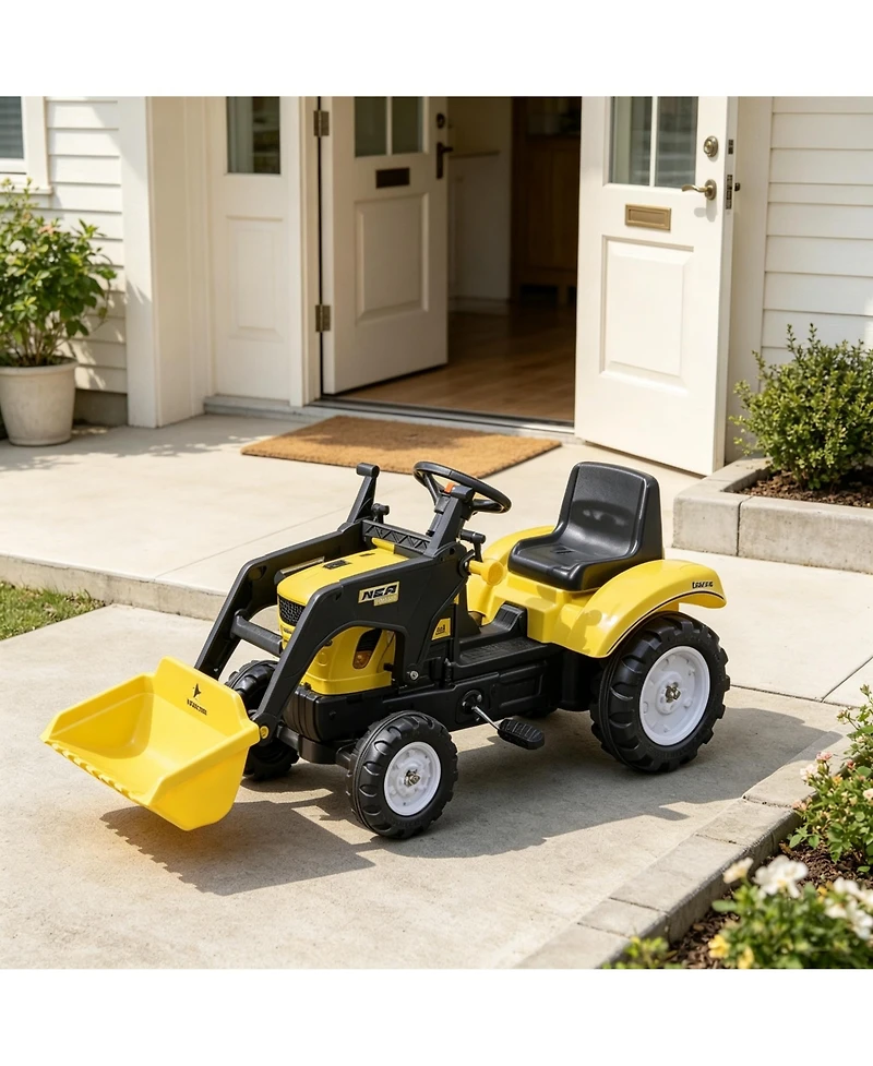 Sevorley Pedal-Powered Ride-On Excavator with Working Loader Bucket, Ages 3+