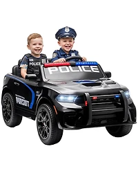 Qaba 12V Licensed Dodge Police Car 2-Seater Ride-On, Ages 3-6