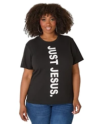 Ashley Stewart Plus Just Jesus Graphic Crewneck T-Shirt
