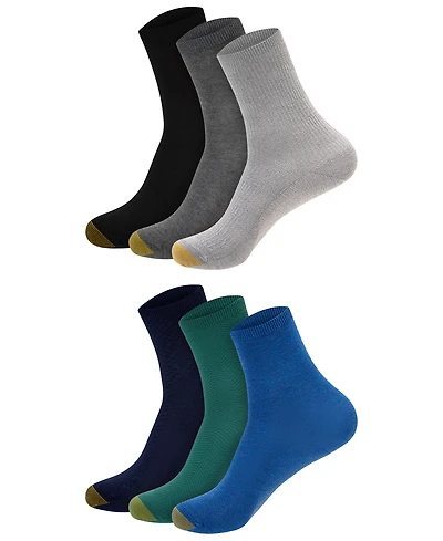 Gold Toe Women's Ribbed Mid-Calf Crew Socks, 6-Pack