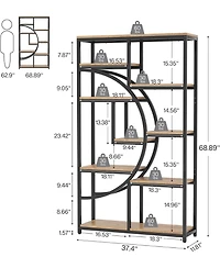 Tribesigns 5-Tier Industrial Bookshelf with 9 Shelves