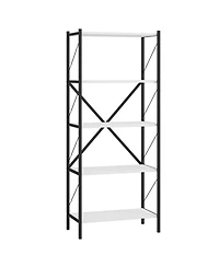 Sugift 62 Inch 5-Tier Industrial Bookcase with X-Braced Heavy-Duty Metal Frame