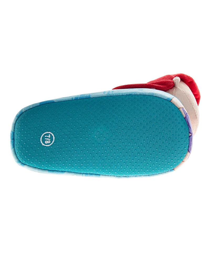 Disney Little Mermaid 3D Ariel and Flounder Girls (5- 6 to 13- 1) Slippers Warm, Fluffy, Comfortable House Footwear