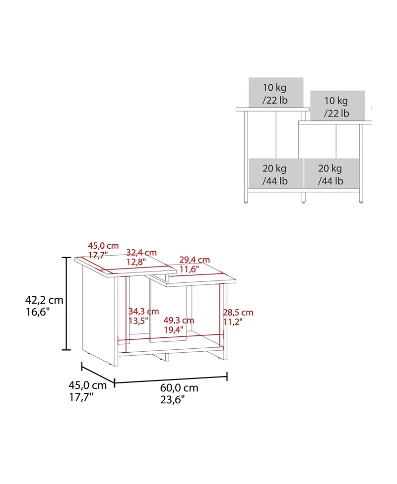 Fm Furniture Naco Coffee Table with Open Storage, Melamine Finish