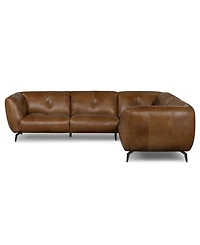Avori Leather 3-Piece L-Shaped Sofa, Macy's Exclusive