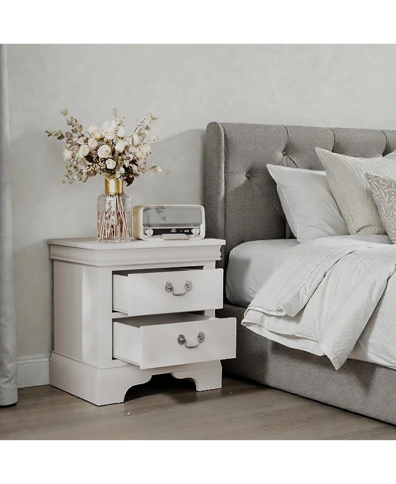 Flynama Classic 2-Drawer Wooden Nightstand