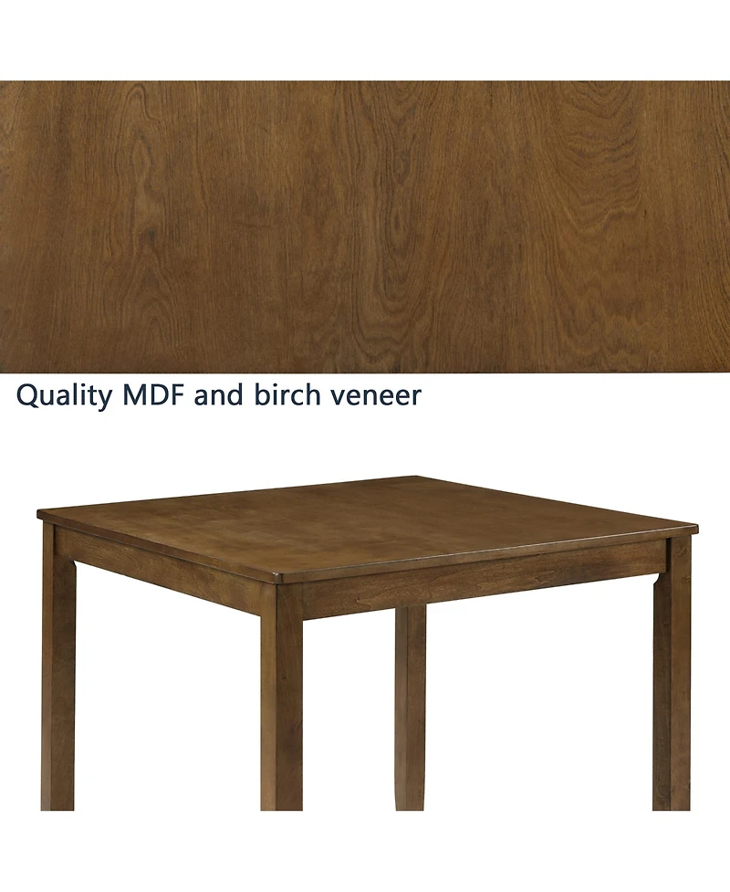 flynama 34.5" Oak Square Dining Table for 2-4 People Small Space Kitchen Table