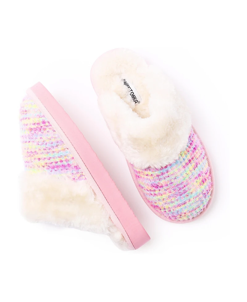 Minnetonka Little Girls Kids' Bright Multi Scuff Slippers