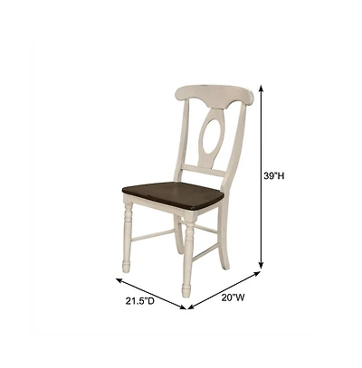 Starlight Canyon Home Two-Tone Wooden Dining Chairs with Distressed Finish, Set of 2